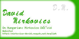 david mirkovics business card